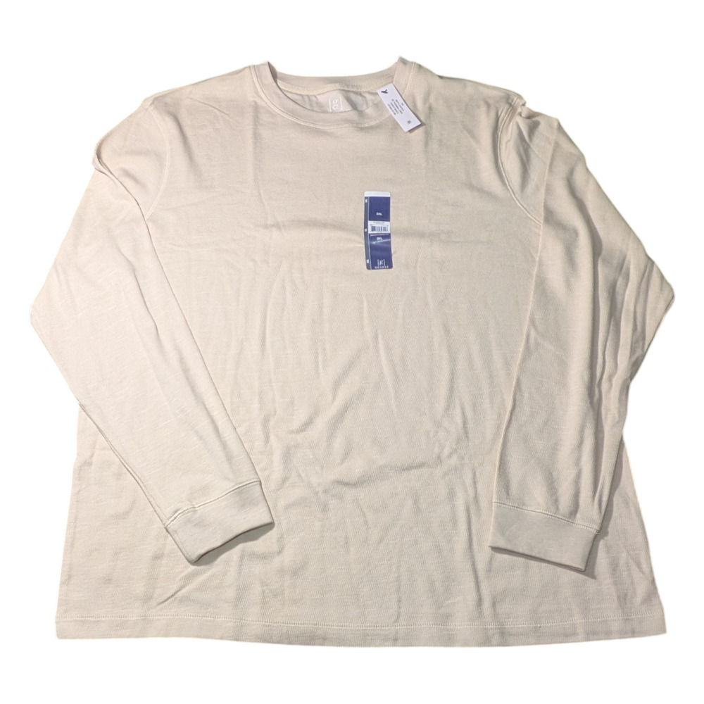 George - Thermal Crew - Long Sleeve - Beige/Tan Shirt - Size 3XL  NWT